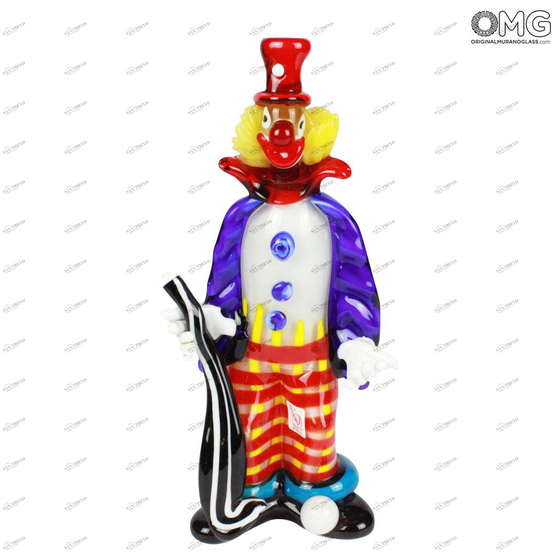 827 ORIGINALMURANOGLASS Статуэтка Клоун играющий в гольф - муранское стекло OMG 12 см 