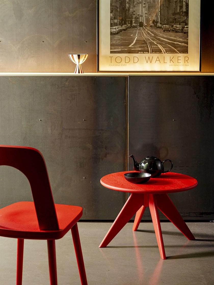 SIPA Круглый лакированный журнальный столик из массива дерева Nasty sun-id-1466476 - Вид №2