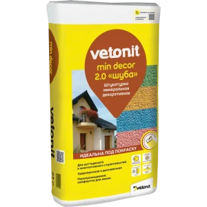 Минеральная декоративная штукатурка Vetonit Мин Декор фактура 2.0мм "шуба" 25кг