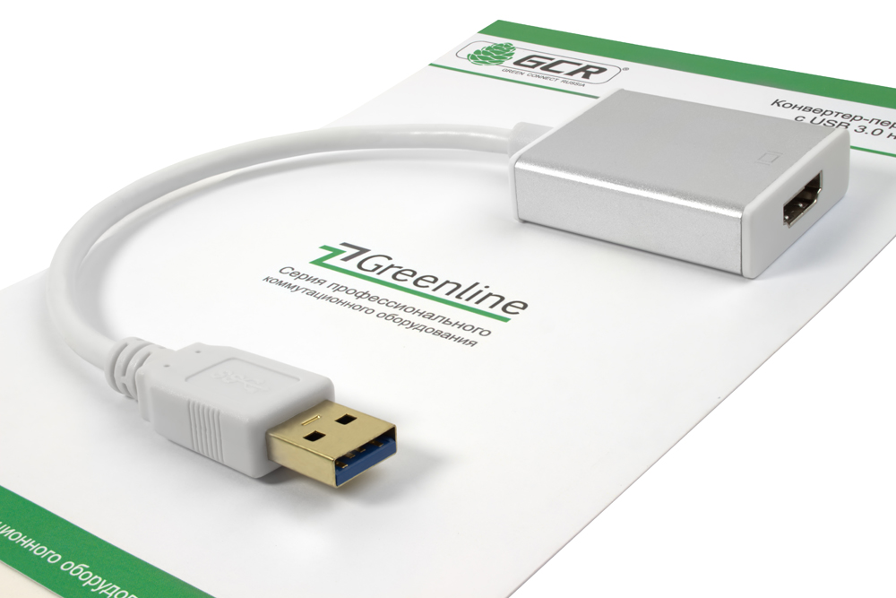 GCR-U32HD2 конвертер-переходник usb 3.0 am -> hdmi 19f серия greenline Greenconnect Santreyd  - Вид №4