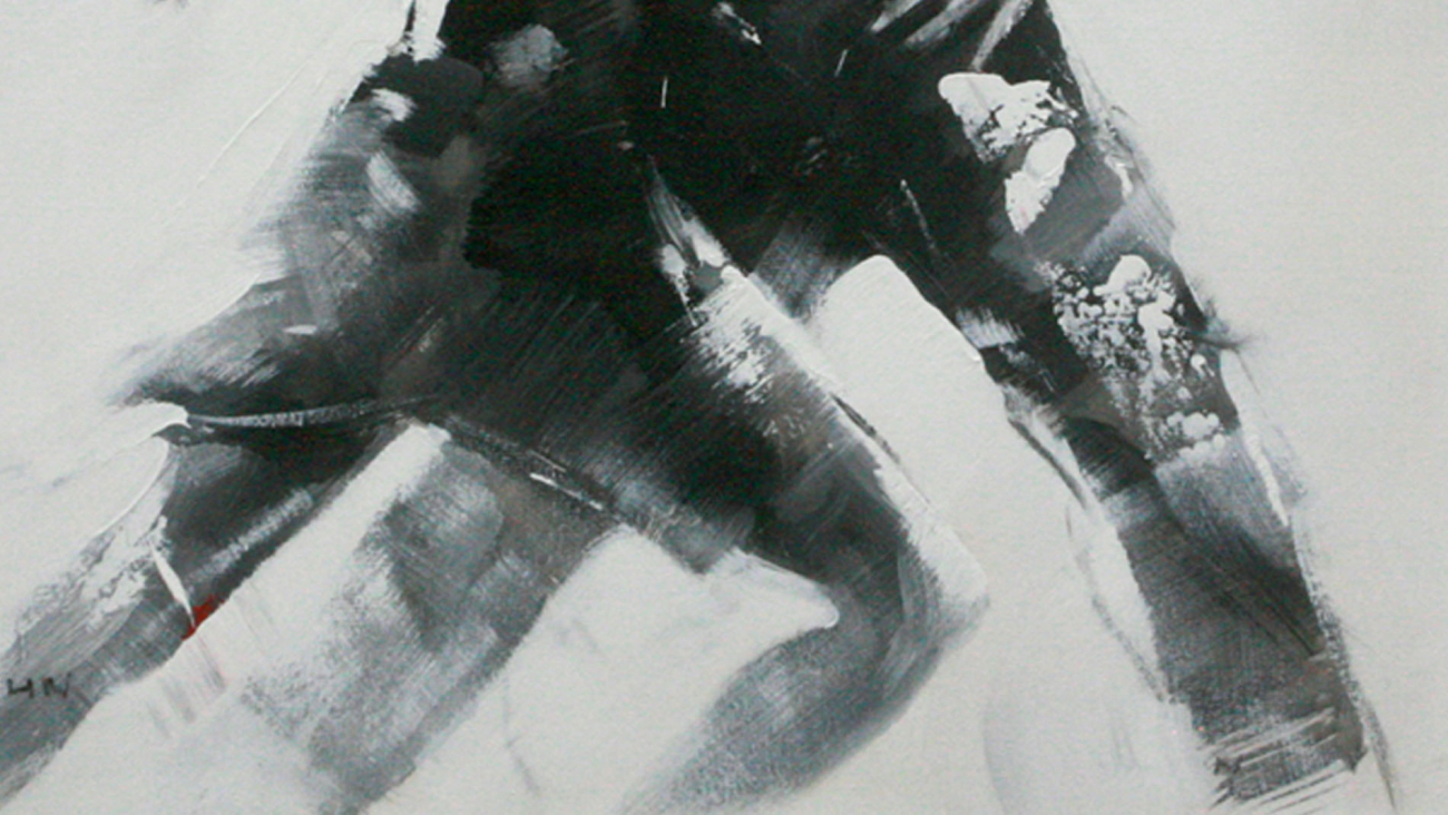 Картина на холсте 100х100 см "Танец" EVENHOME КАРТИНЫ МАСЛОМ 129761 Серый;черный  - Вид №2