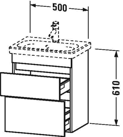 DS640309191 DuraStyle Тумбочка подвесная компакт Серо-коричневый декор Duravit - Вид №1