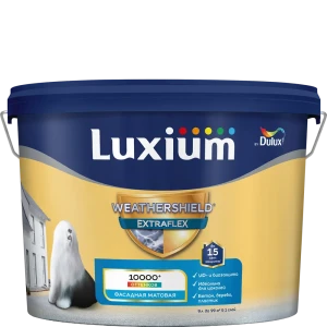 LUXIUM Weathershield Extraflex — фасадная краска с усиленной защитой, 9 л 89425754