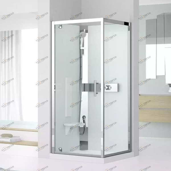 Novellini. Душевая кабина 90x90 GF90 STANDARD с низким душевым поддоном и серебристым профилем GLAX 3 GL3A90M1B