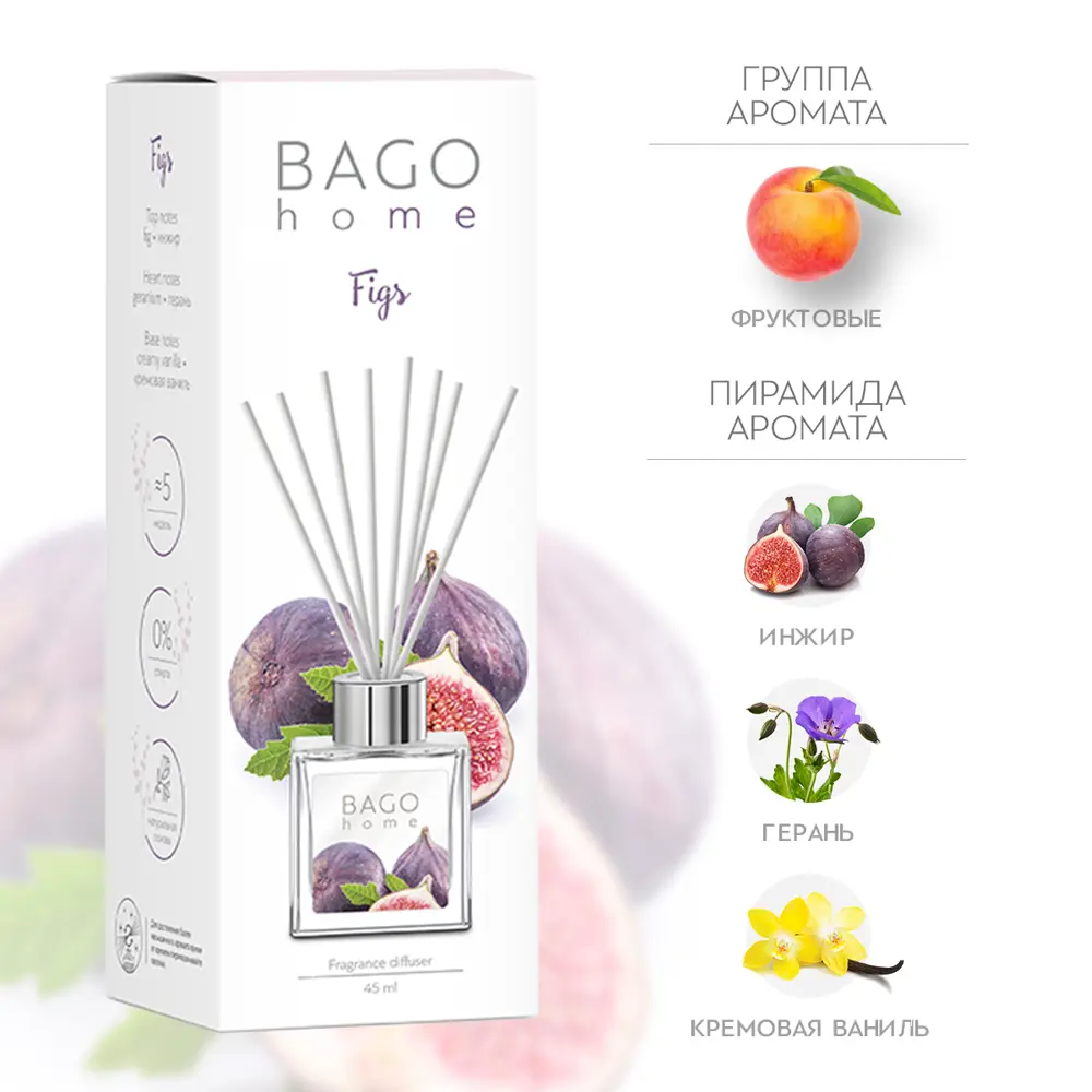Bago home Диффузор ароматический «Инжир» с натуральным составом 82206237 STLM-0021942 - Вид №1