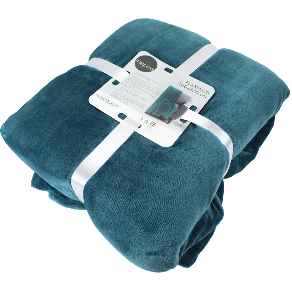 Плед Flamingo 200x220 см микрофибра цвет бирюзовый INSPIRE STLM-2087568