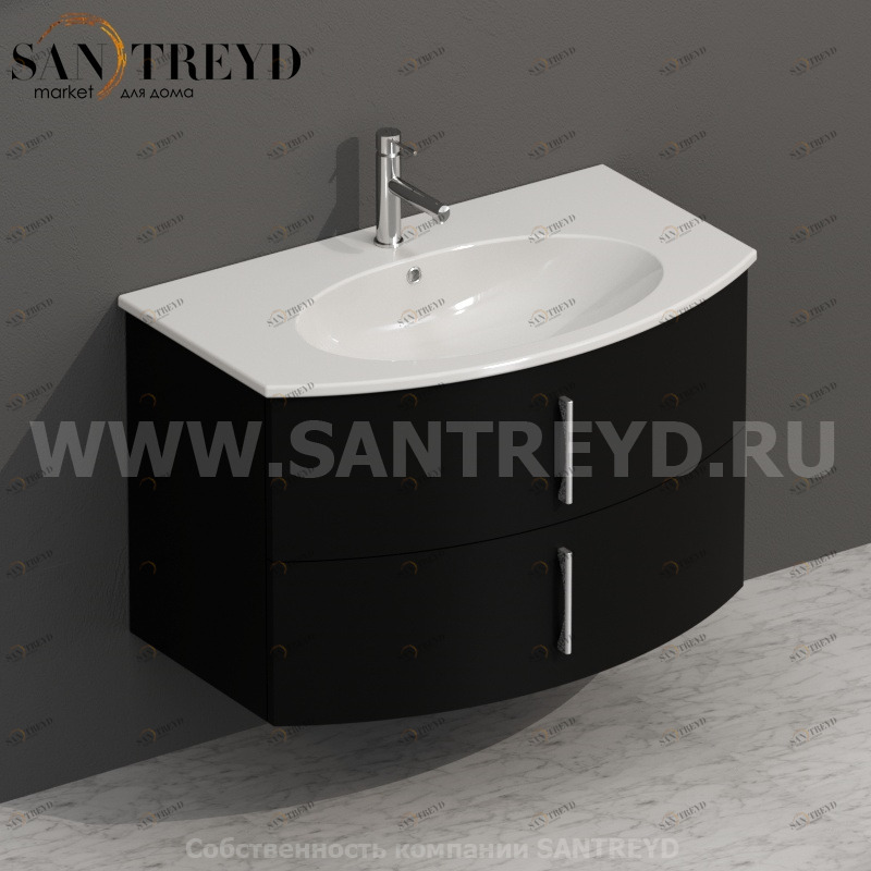 MDMC80Y101 Тумба с двумя ящиками 78 см черная Globo 4ALL Италия Ceramica Globo