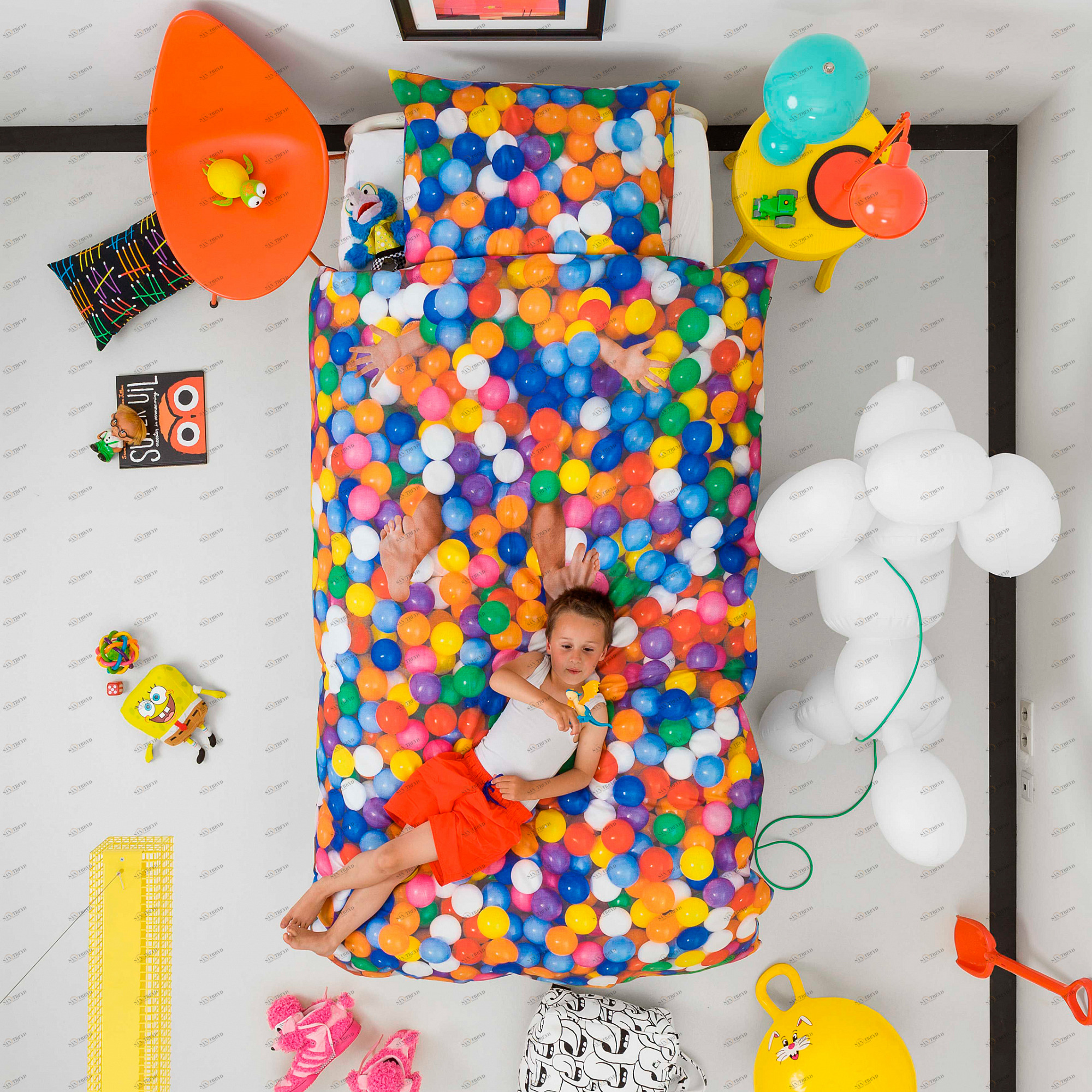 Детское постельное белье односпальное "Бассейн с шариками" 150х200 см SNURK  335411 Разноцветный 