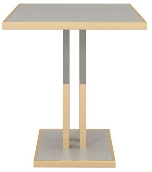 FRATO Квадратный журнальный столик из латуни и кожи  Ffu260017aap  - Вид №1