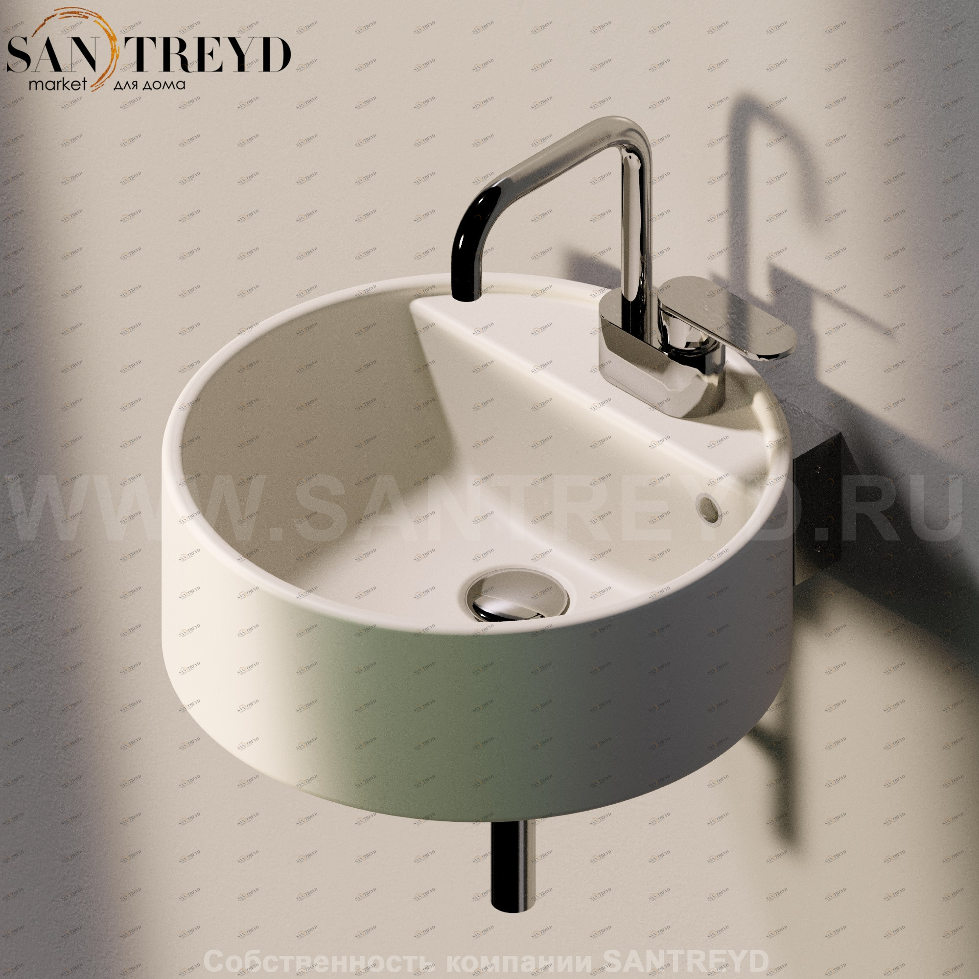 505042S9003 Накладная раковина на столешницу  круглая Ceramica Flaminia Twin