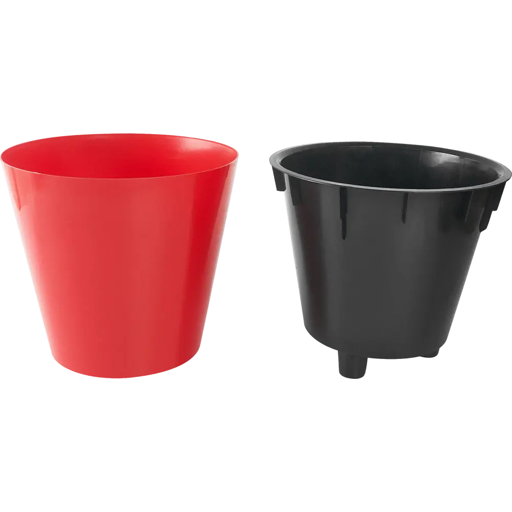 Горшок цветочный ø20 h18.3 см v4 л пластик красный HOMVER London STLM-2018302 - Вид №1
