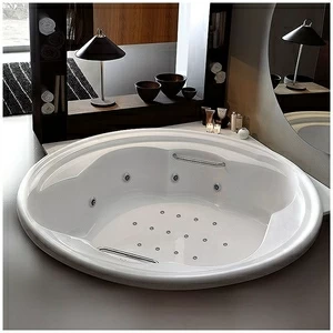 Ванна Gruppo treesse Ninfa V659Q белая с гидромассажем аэромассажем дезинфекцией и пультом ДУ круглая большая