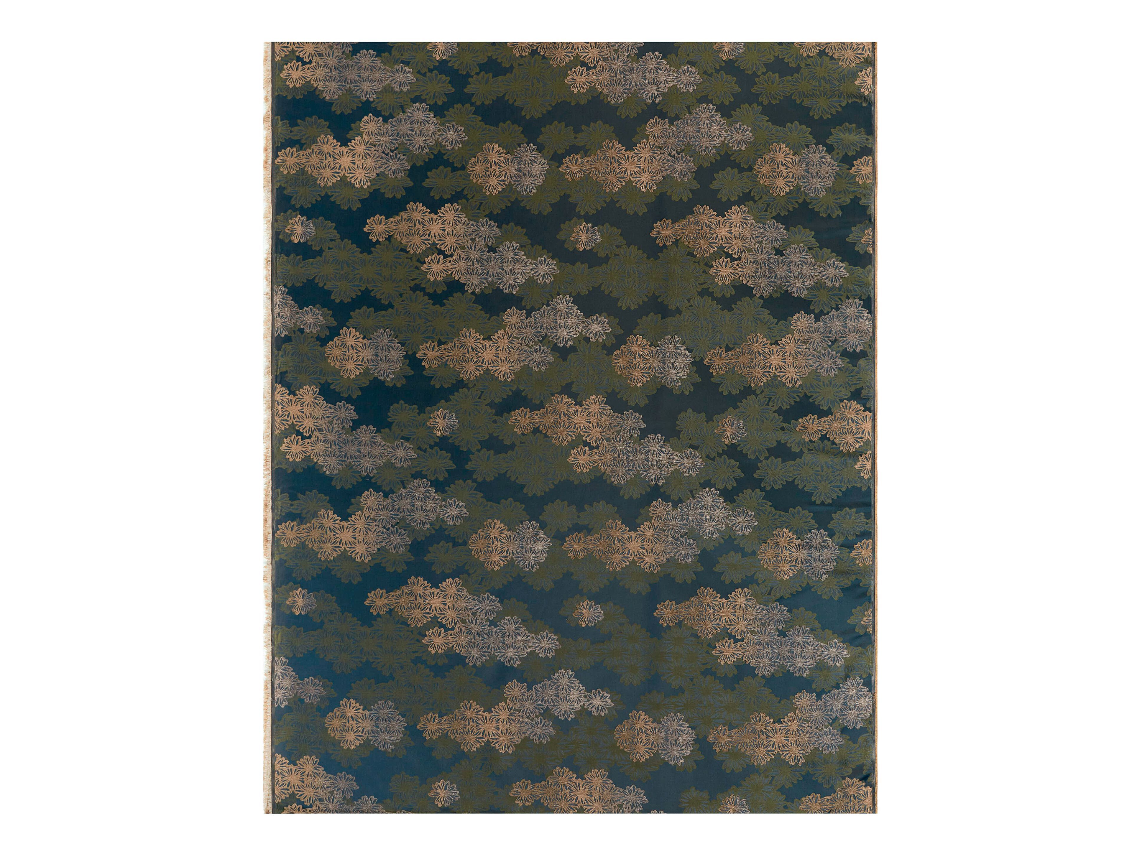 Жаккардовая ткань с цветочным рисунком K-3 Shogun Blue ARCH-00134466 - Вид №1