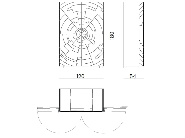 Деревянный шкаф со встроенным освещением Bizzotto Italia Aequilibrium ARCH-00118381 - Вид №4