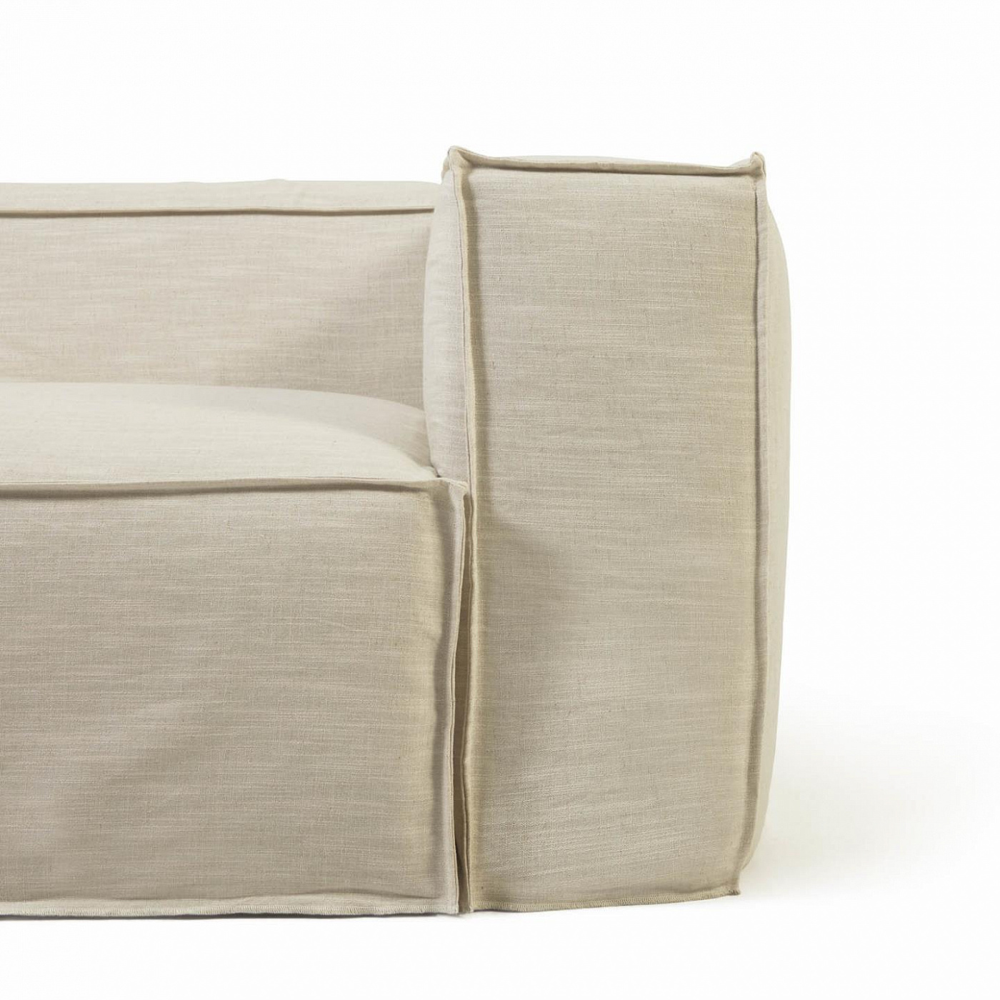 107971 2-х местный диван со съемными чехлами из белого льна 210 см La Forma Blok - Вид №2