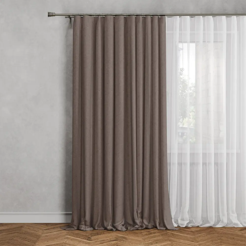 GARDEN Штора на ленте 200x280 см в элегантном коричневом оттенке 89390609 STLM-1564773