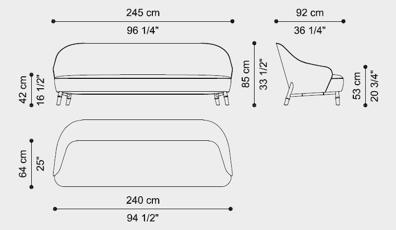 3-местный бархатный диван ETRO Home Interiors ARCH-00123386 - Вид №4