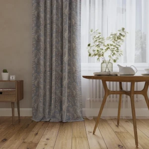 Штора на ленте блэкаут Inula 150x260 см растения цвет серо-голубой 84644013 STLM-2125811