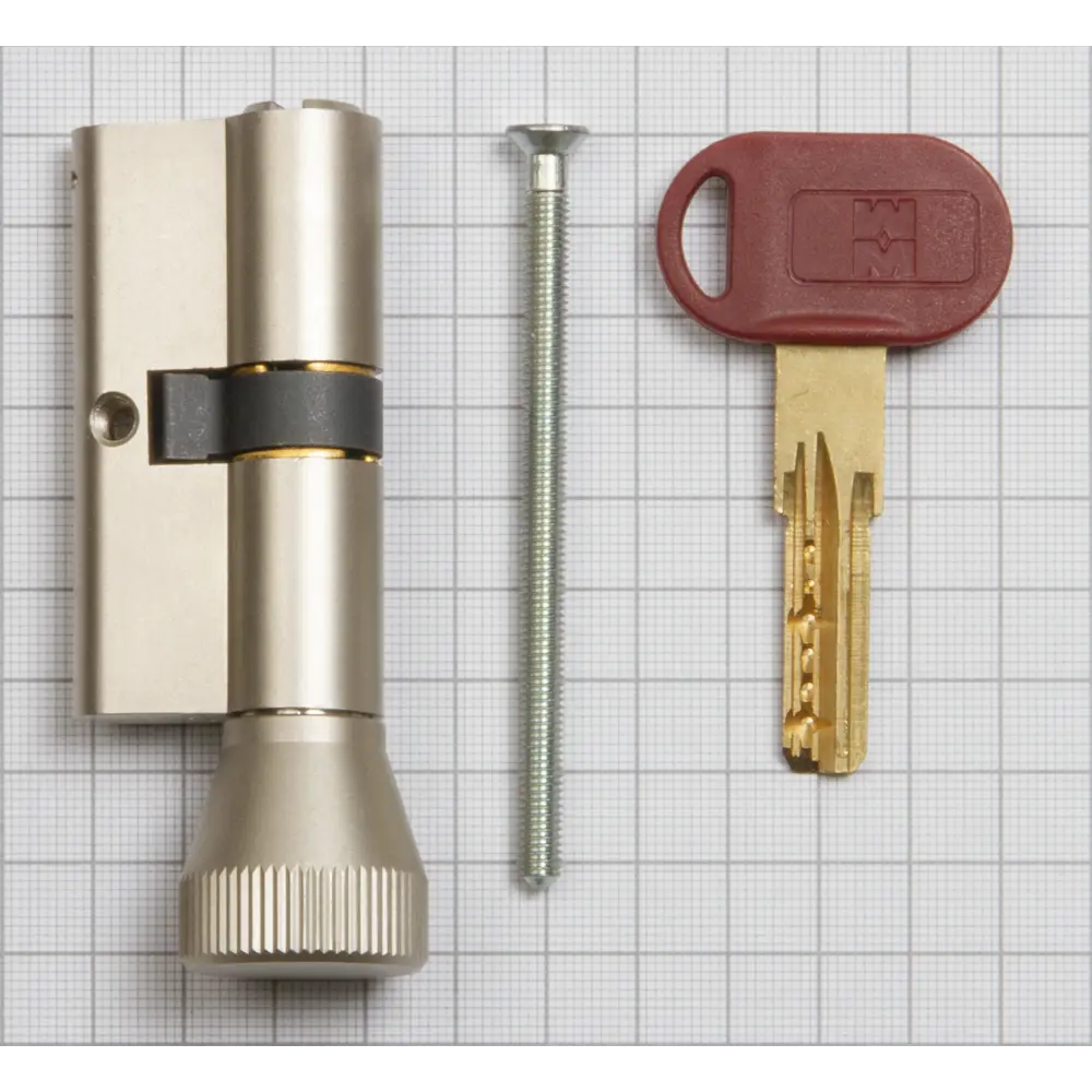 Цилиндр Mottura Project DPC1F4646 S3, 41x10x41 мм, ключ/вертушка, цвет никель STLM-2090709 - Вид №2