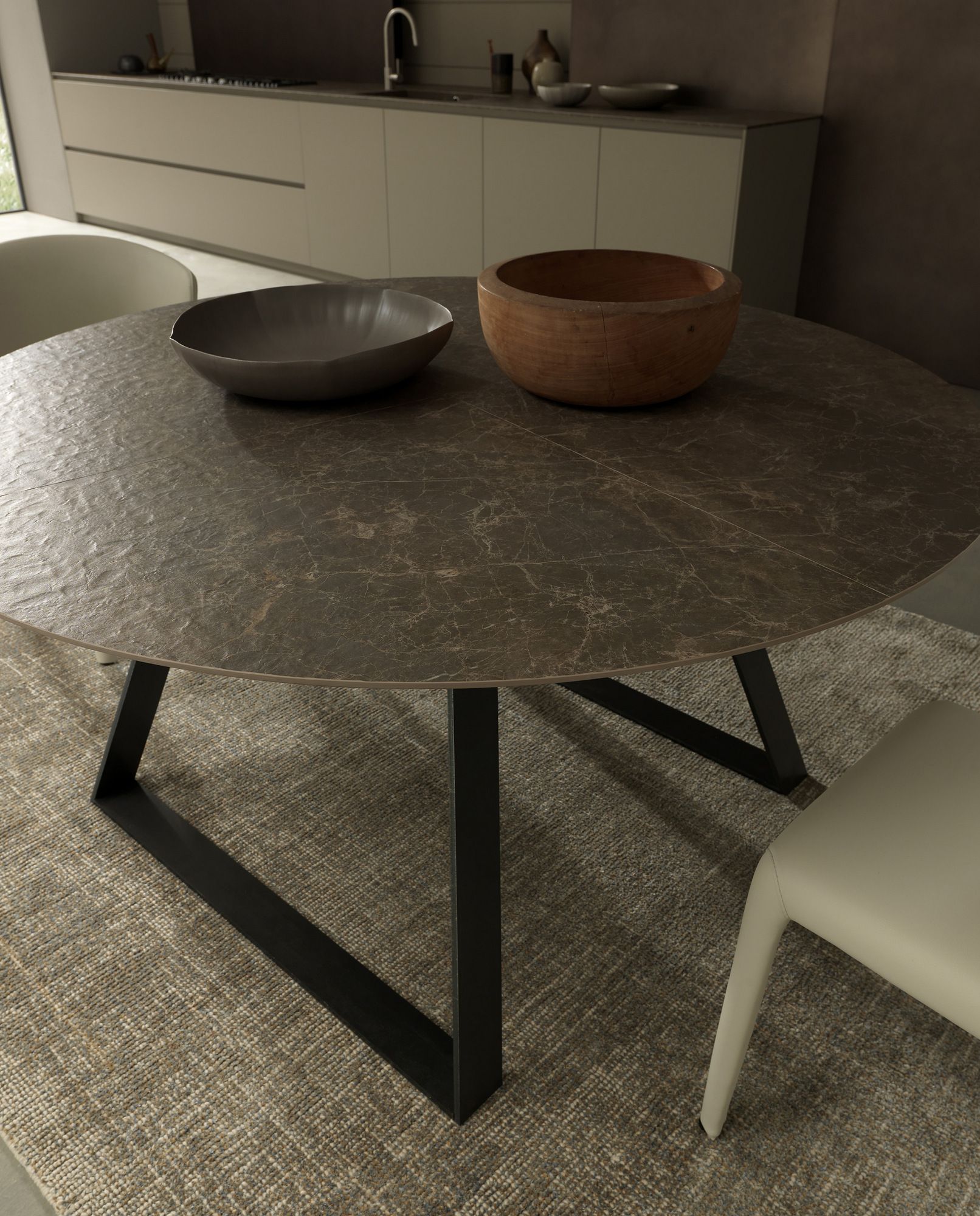 Круглый обеденный стол из керамогранита MODULNOVA Blade ARCH-00064344 - Вид №4