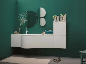 Birex Настенная модульная лакированная тумба под умывальник Versa