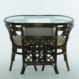 Обеденная группа на 2 персоны темно-коричневая из ротанга "Темный коньяк" 03/03 VINOTTI  00-3885232 Коричневый