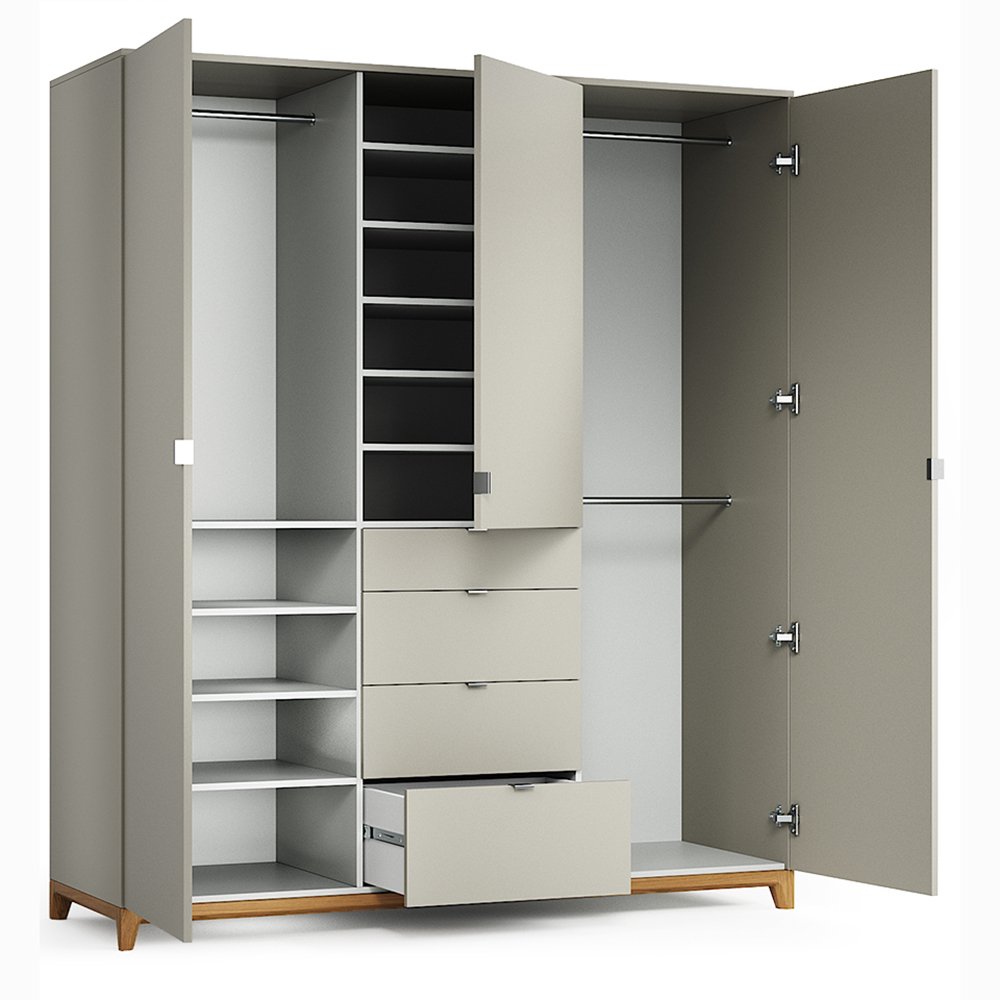 Шкаф трехстворчатый с ящиками серый Case №2 THE IDEA  210392 Серый  - Вид №14