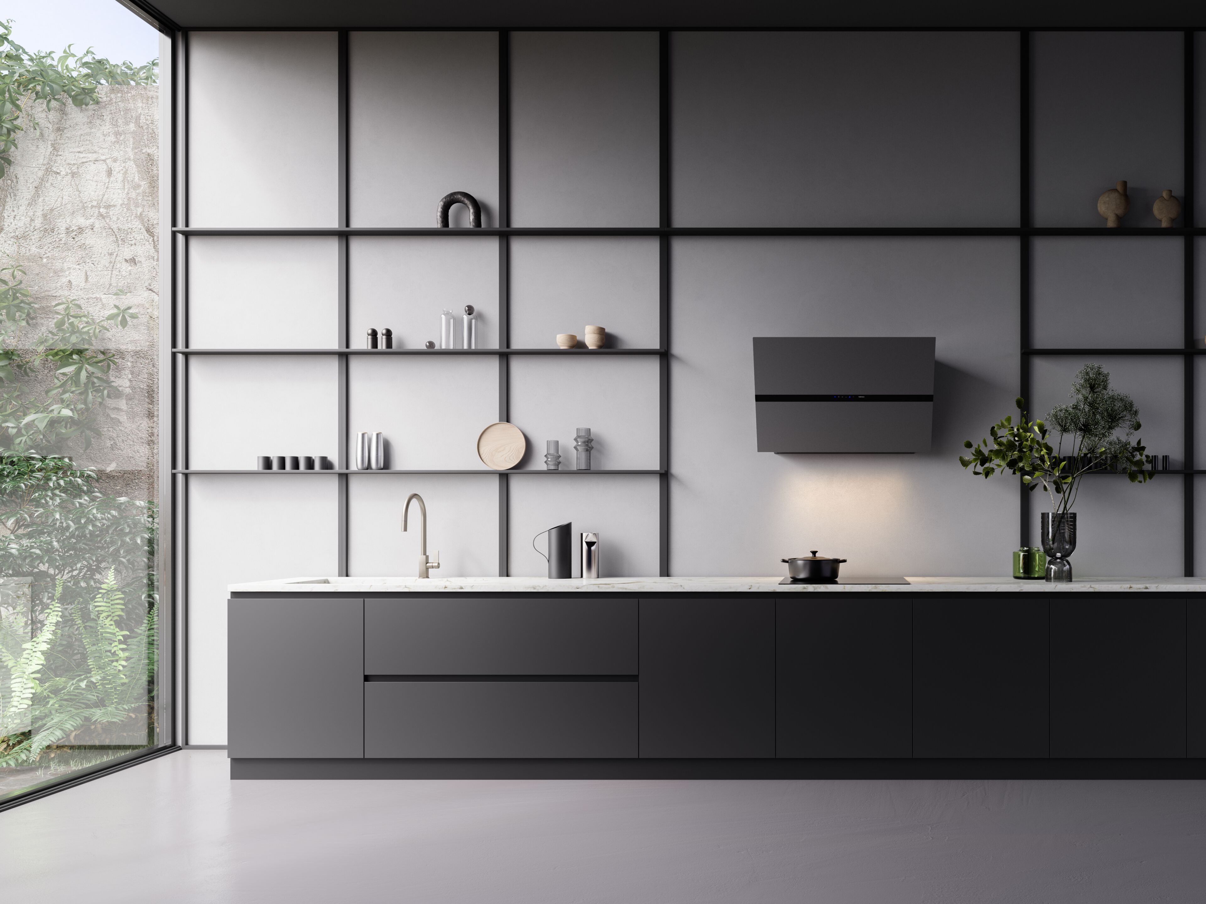 Настенный стальной вытяжной вентилятор с активированным углем Falmec дизайн ARCH-00098273 - Вид №4