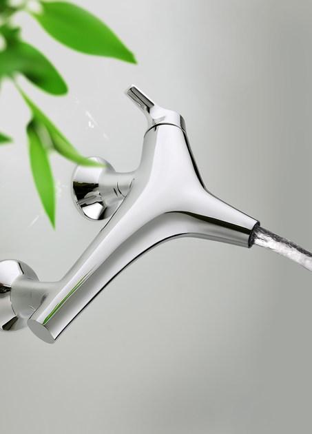 JUSTIME Смеситель для ванны настенный однорычажный из хромированной латуни Nature 6927-w0-80cp - Вид №1