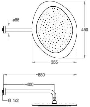 Fir Italia Настенная хромированная душевая лейка Soffioni doccia 9370954 - Вид №3