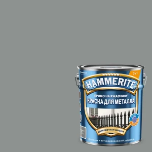 Краска по ржавчине Hammerite глянцевая цвет серый 5 л 87815386 STLM-2033177