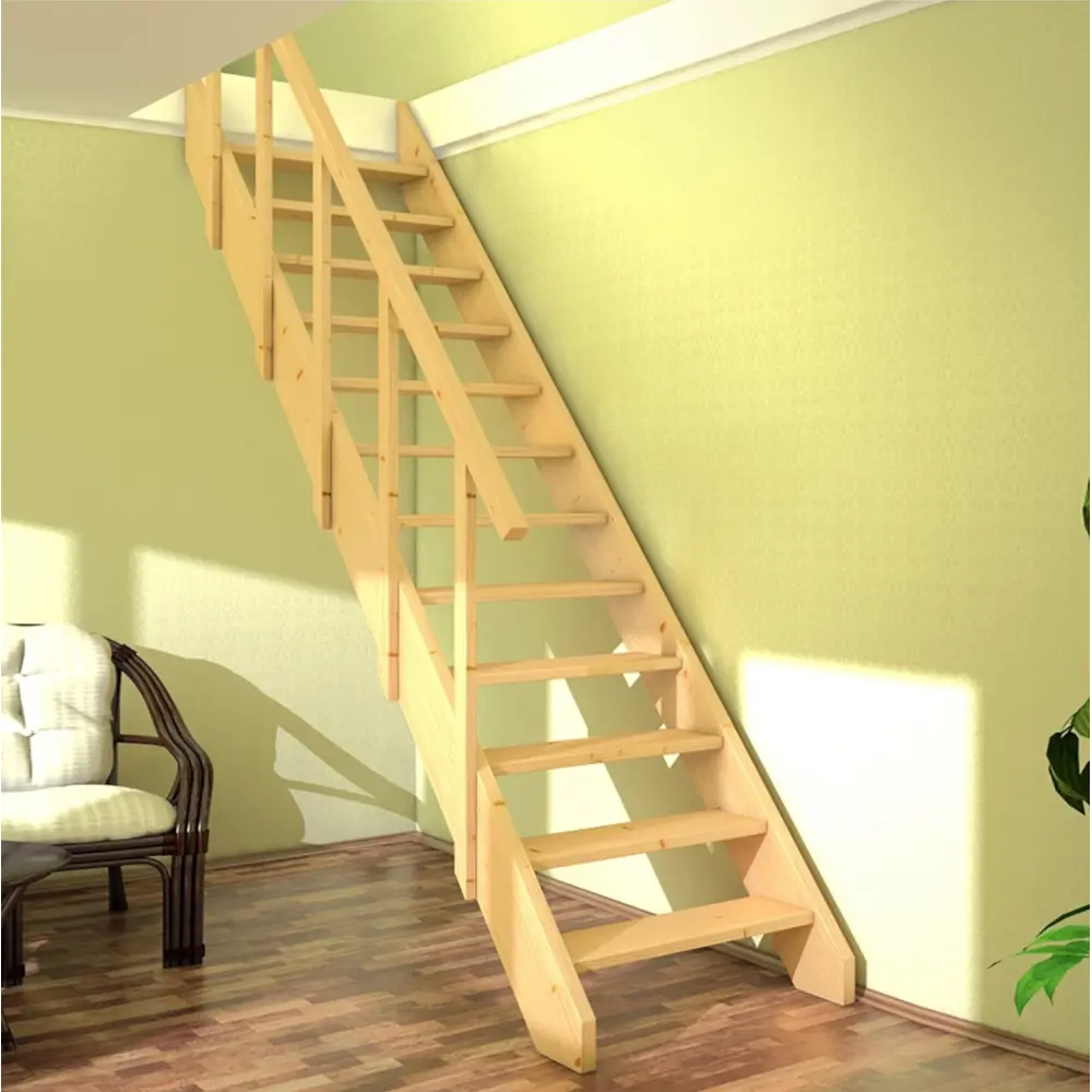 Лестница прямая деревянная 3М ТДВ STLM-2064717 - Вид №4