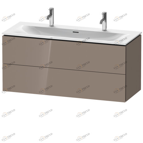 LC630908686 Тумбочка подвесная L-Cube #LC6309 1220 x 481 мм Капучино глянцевый лак Duravit