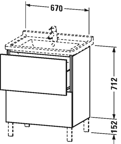 LC660802121 L-Cube Тумбочка напольная Орех темный декор Duravit - Вид №2
