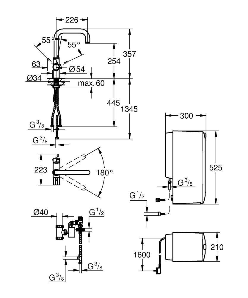 30156000 Комплект со смесителем для кухни Grohe GROHE Red хром - Вид №1