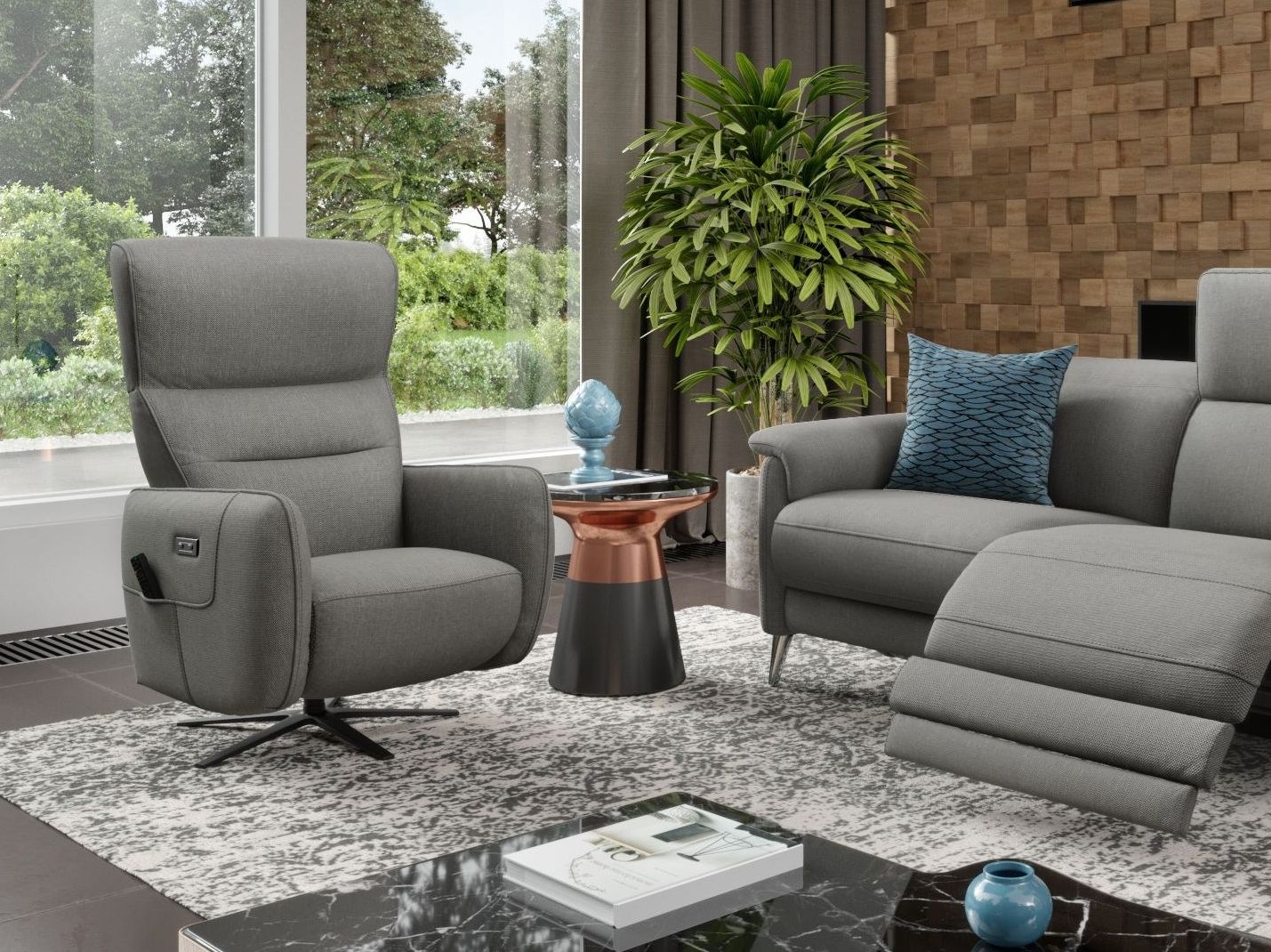 5-спицевое тканевое кресло с подлокотниками Sofanella Lucera ARCH-00117015 - Вид №5