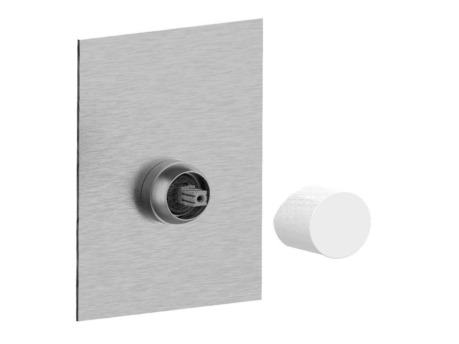 Однорычажный смеситель для душа из нержавеющей стали с пластиной Rubinetterie Frattini Pepe XLS 316 ARCH-00092624