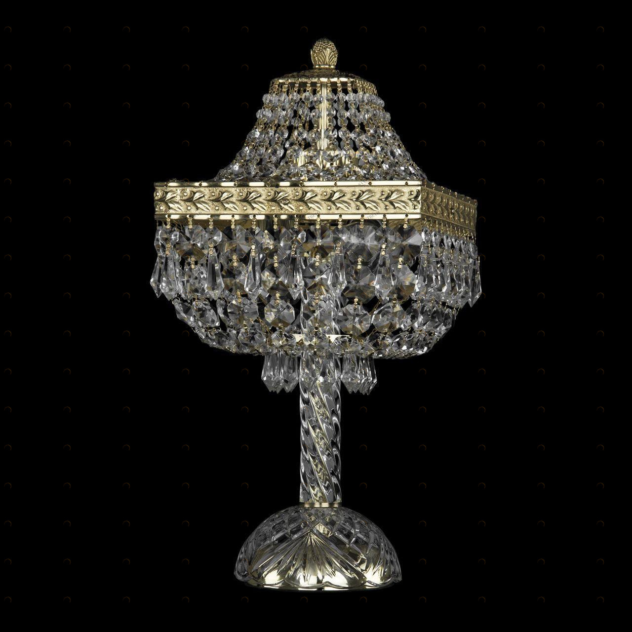 Лампа настольная хрустальная 42х20 см прозрачно-золотистая Bohemia Ivele 19272L4/H/20IV G BOHEMIA IVELE КЛАССИЧЕСКИЕ 00-3889229 Золото;прозрачный 