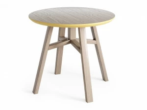 Приставной столик круглый осветленный дуб, cливочный 55 см Mack THE IDEA  210079 Бежевый
