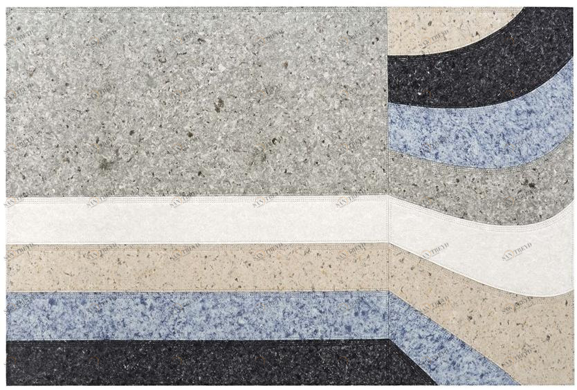 GAN Прямоугольный коврик ручной работы из синтетического волокна Nuances sun-id-1427602