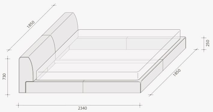 Lema Двуспальная кровать с обивкой из ткани sun-id-1504432 - Вид №5