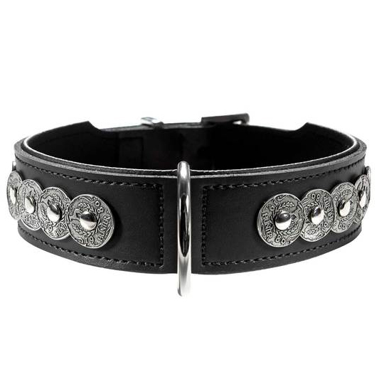 ПР0046527 Ошейник для собак Basic Rom 65 (51-58,5см)/3,9 натуральная кожа черный HUNTER 