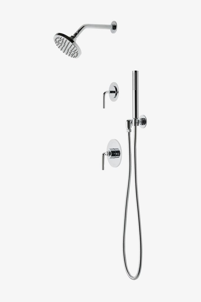 FLSP12 Комплект для душа Flyte с балансировкой давления с 6-дюймовой лейкой для дождя, ручным душем и переключающей ручкой Waterworks 