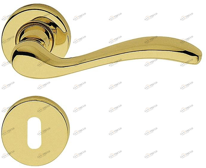 LINEA CALI' Классическая латунная ручка на розетке с замком Onda sun-id-1477637