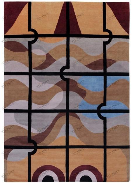 I + I Прямоугольный ковер из шерсти и хлопка с рисунком Wild furs Tg 06 