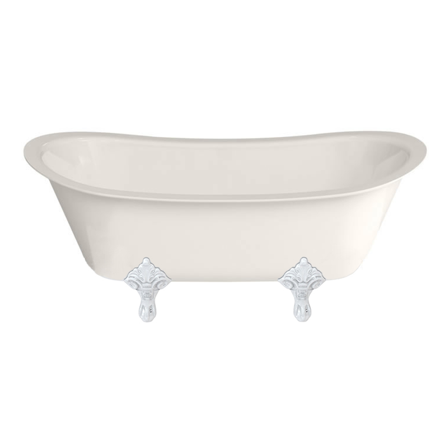 Burlington Бателло Гранде на стандартной ножке В белом цвете с традиционными ножками в хроме N10CS E11 CHR  - Вид №1