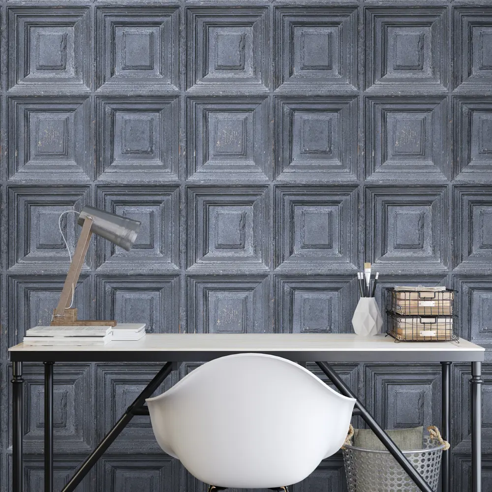 Обои Boiserie, бумажные, цвет серый, 0.53х10 м EURO DECOR STLM-2169518 - Вид №2
