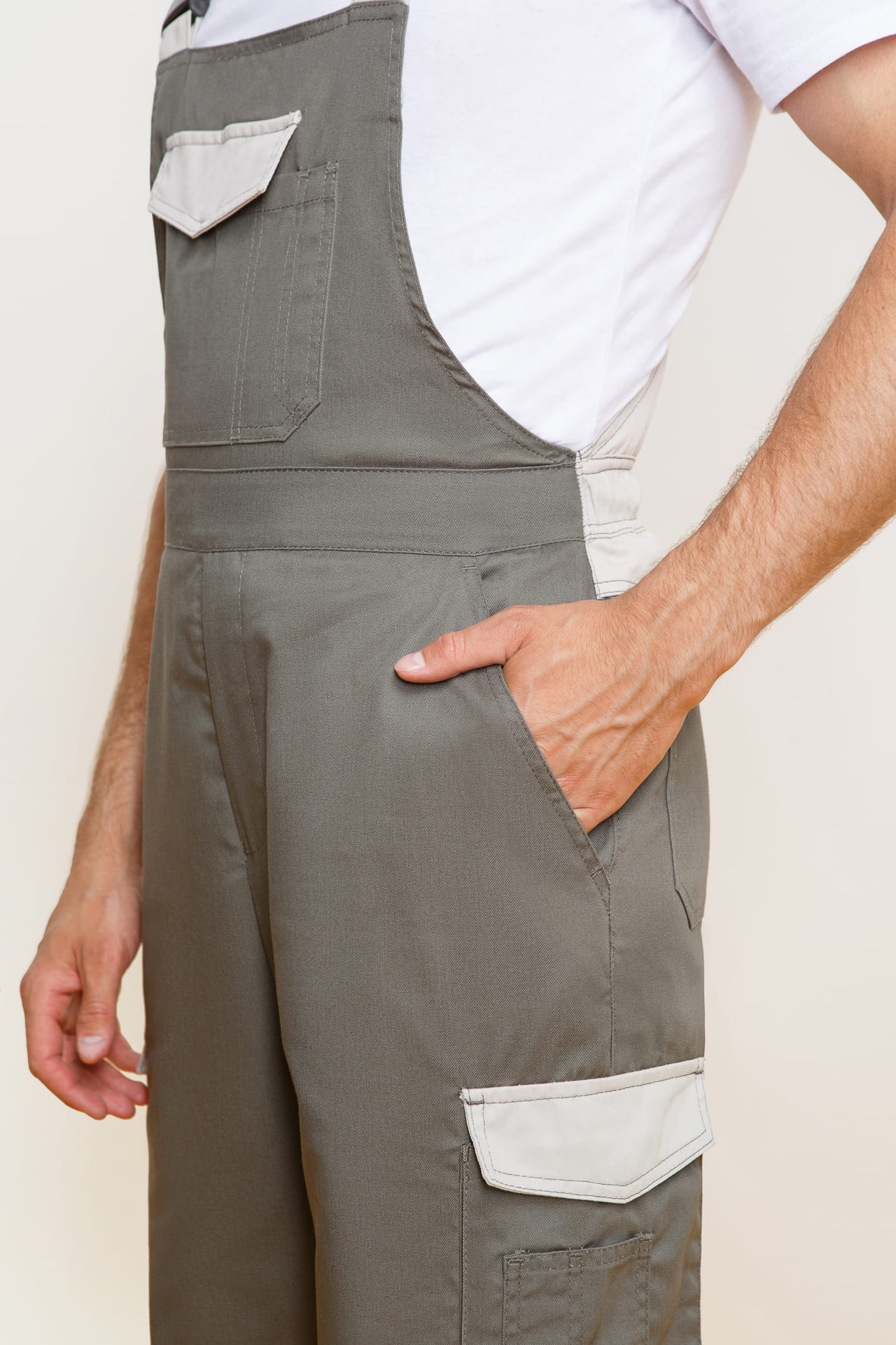 4991519 Костюм  NEW 2 серый хаки с серым песком STATUS  Летняя спецодежда  размер 56-58/182-188  - Вид №13