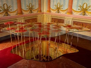 Unica by Tecnotelai Стол из нержавеющей стали и стекла Fioriture