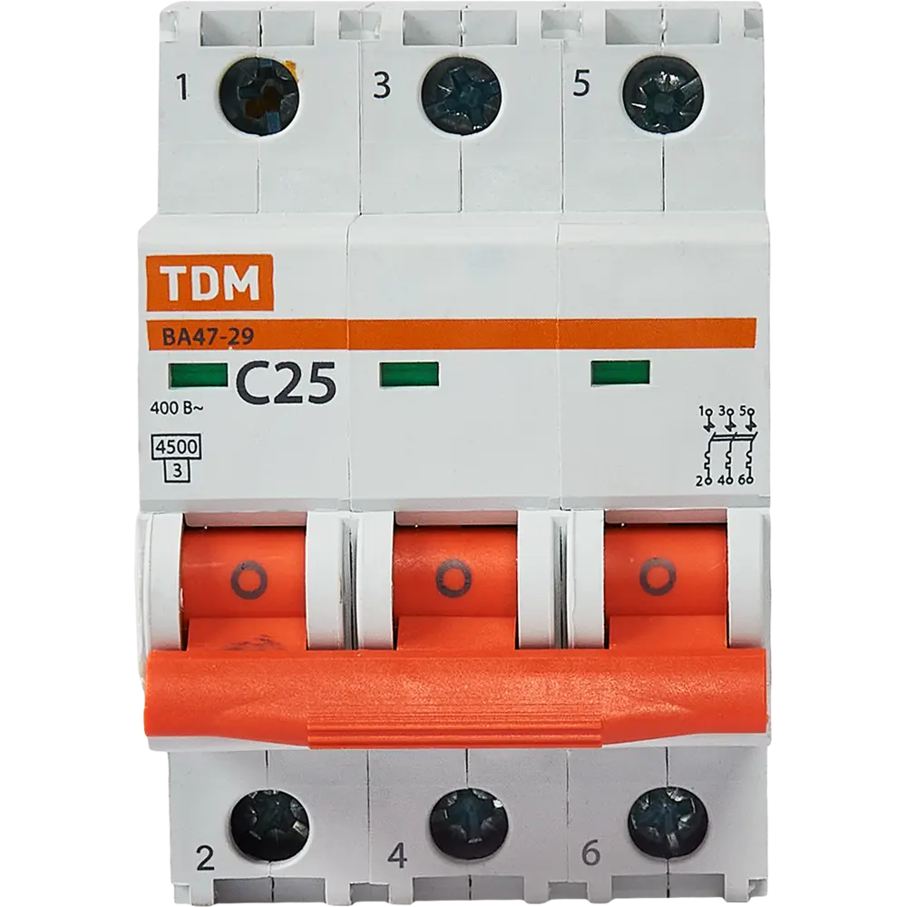 Автоматический выключатель TDM Electric ВА47-29 3P 25А для надежной защиты сети 84399523 STLM-0049296 - Вид №1